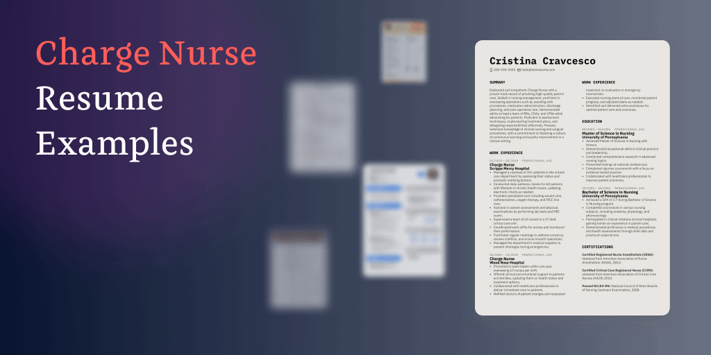 Das beste Beispiel für einen Lebenslauf als Stationsschwester (+7 Vorlagen)