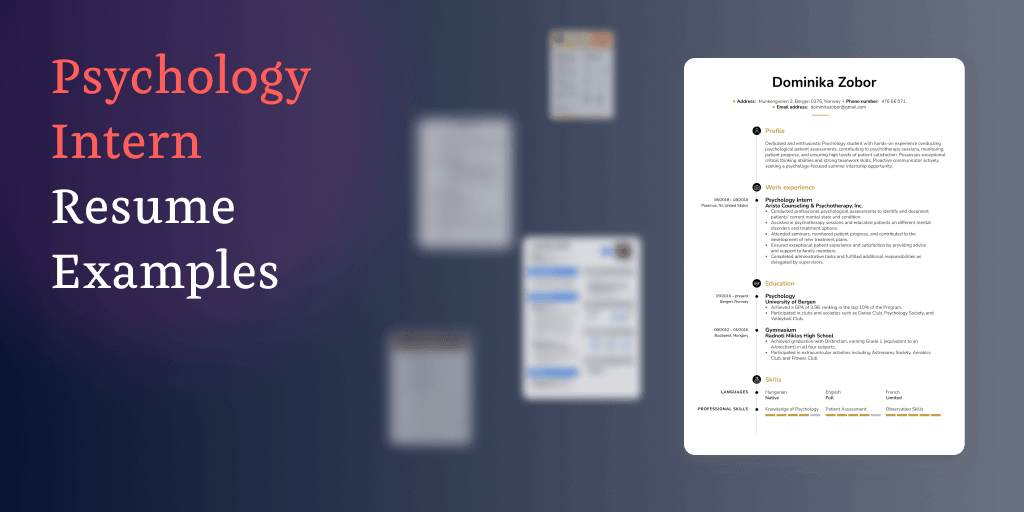 Das beste Beispiel für einen Lebenslauf als Psychologie-Praktikant (+5 Vorlagen)