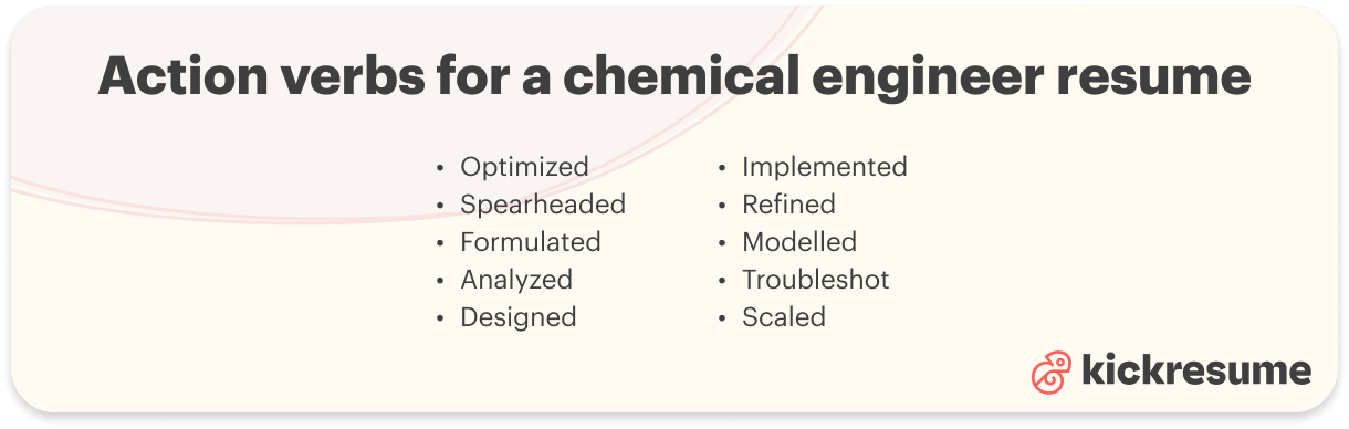 Chemical engineer resume action verbs