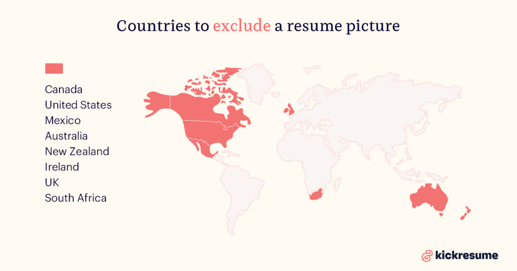 countries to exclude a resume picture