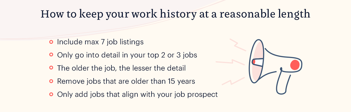 How to keep your work history at a reasonable lenght