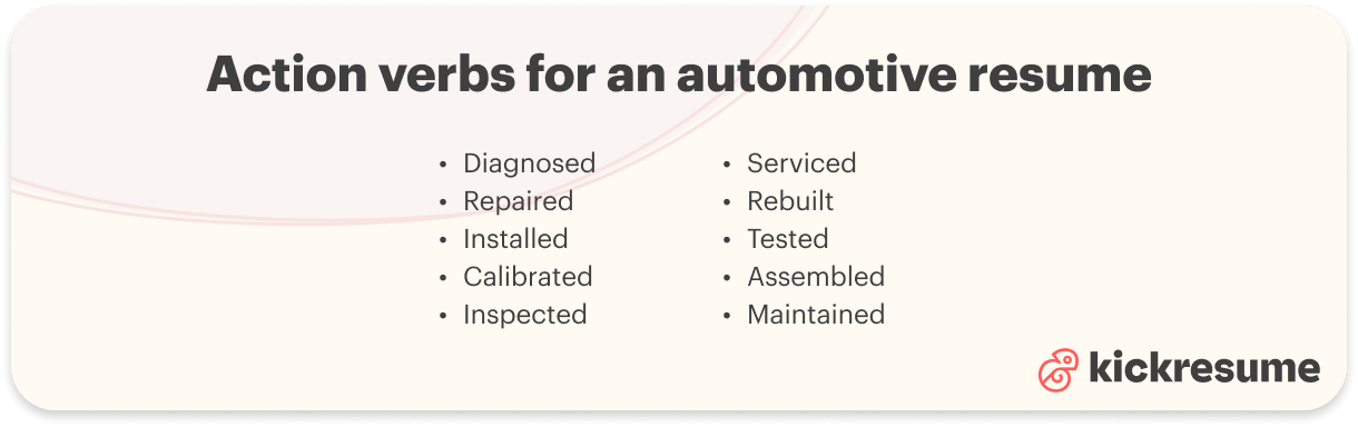 Automotive resume action verbs