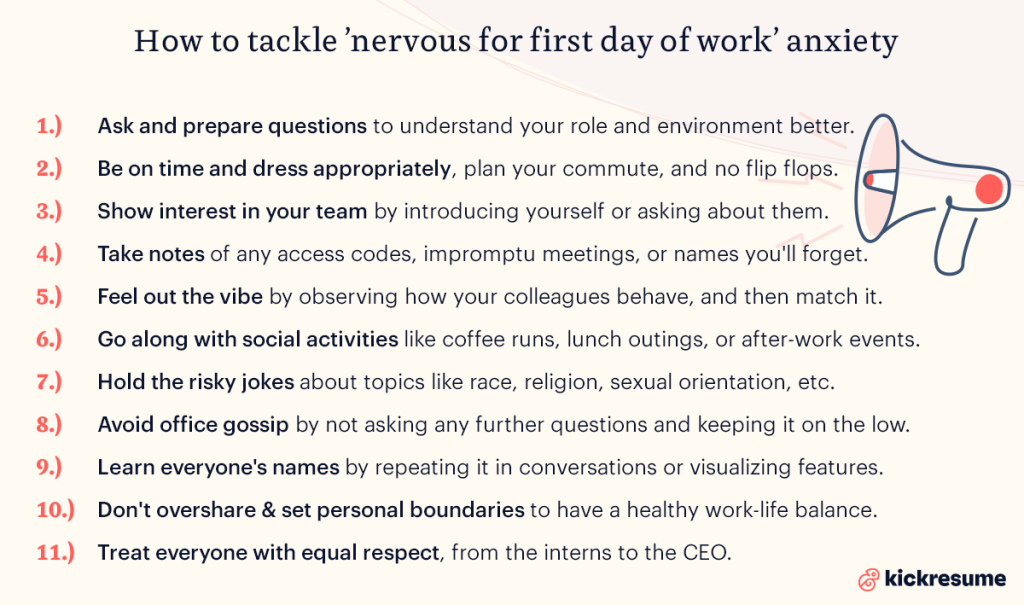how to tackle “nervous for first day of work” anxiety