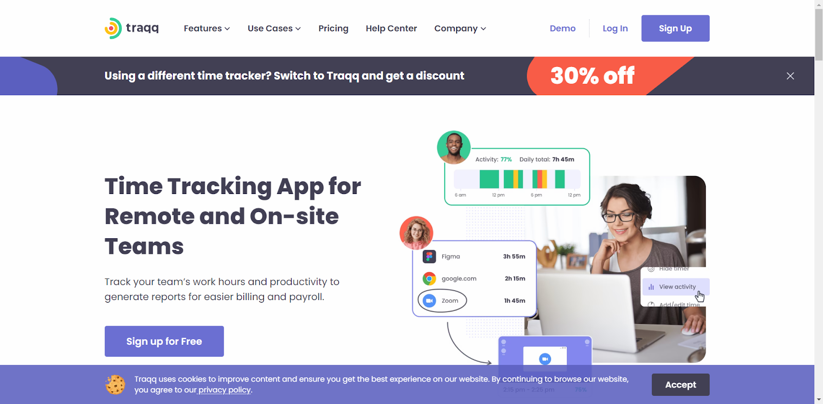 Traqq time tracking app for remote employees