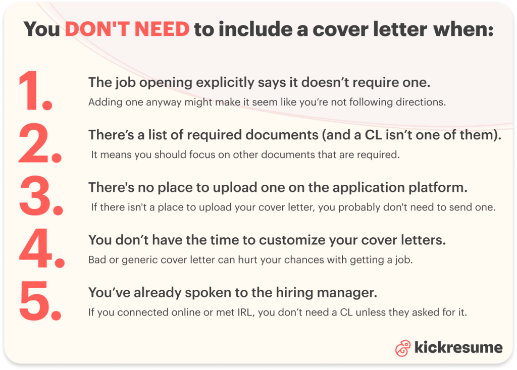you don't need a cover letter when 