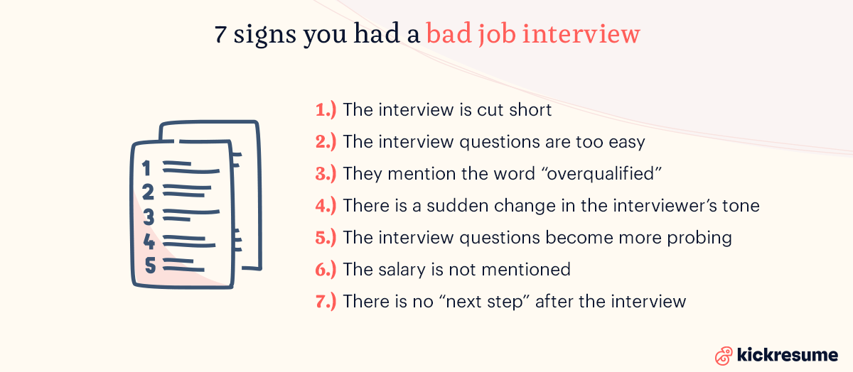 signs you had a bad job interview