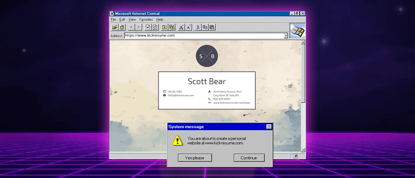 scott bear personal website example