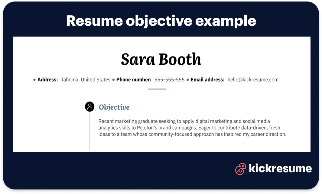 resume objective example