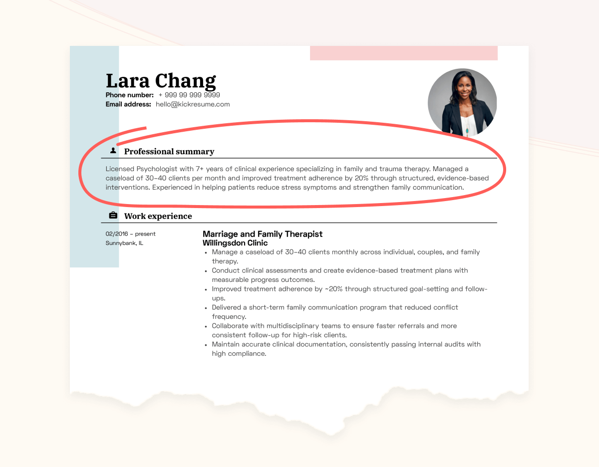 professional summary on a resume