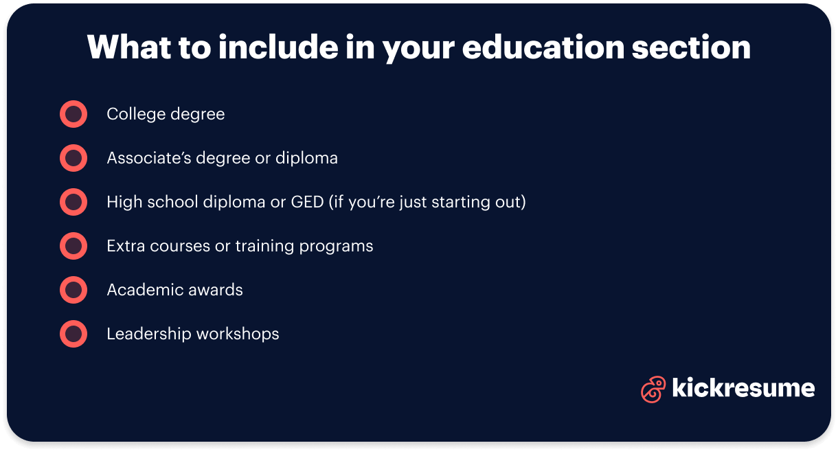 What to include in a retail store manager resume education section