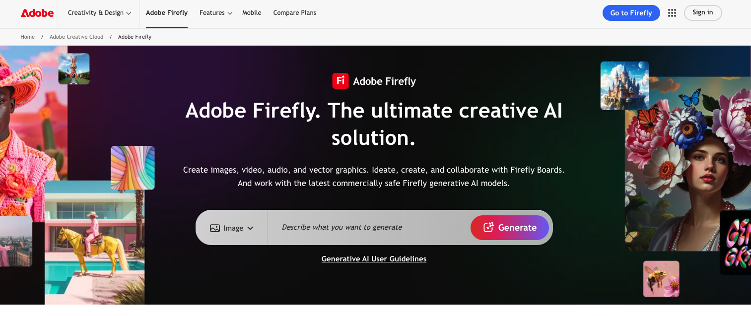 Adobe Firefly's interface