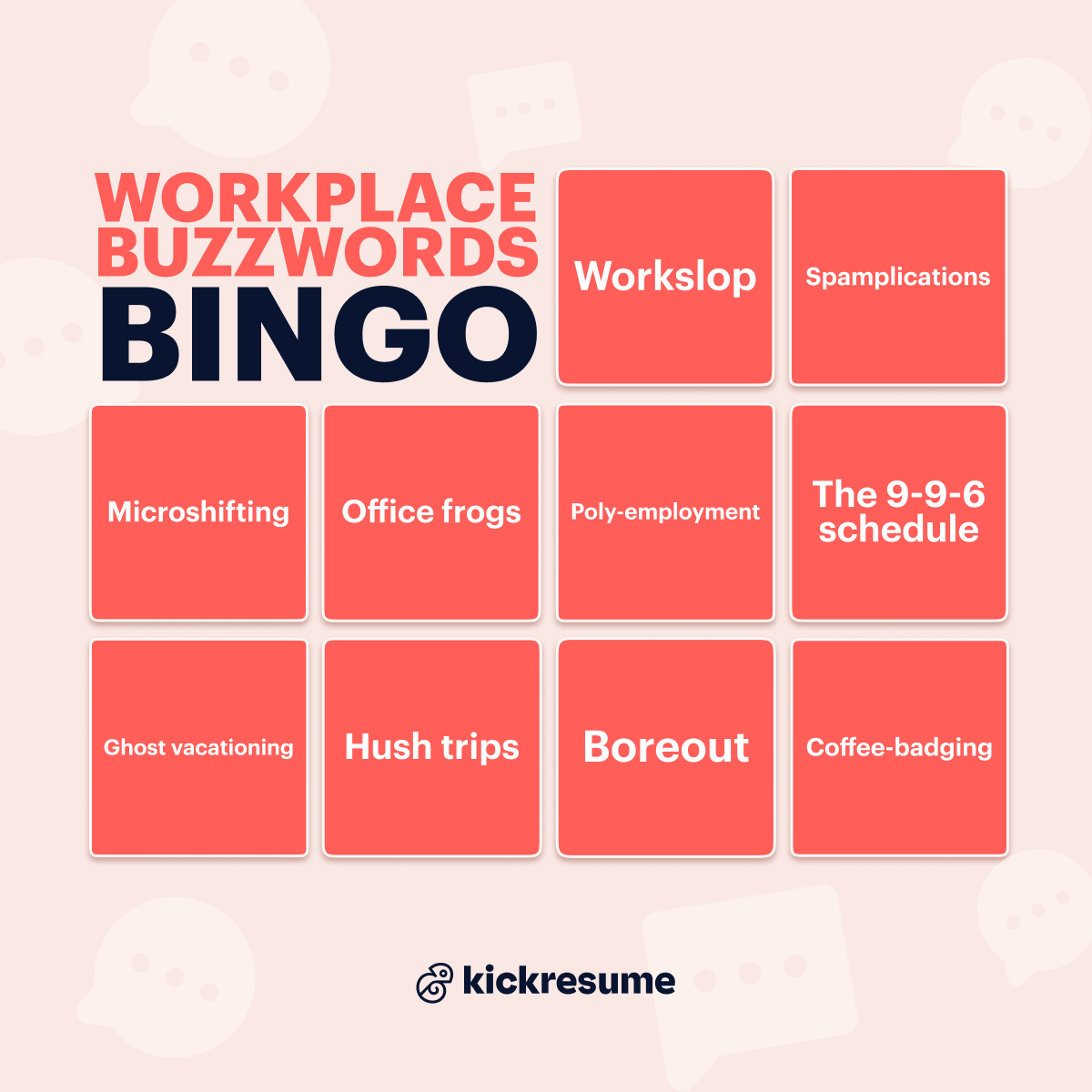Workplace buzzwords bingo