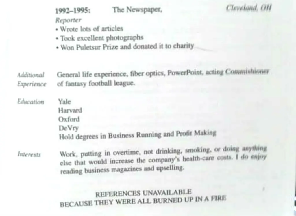 worst resumes