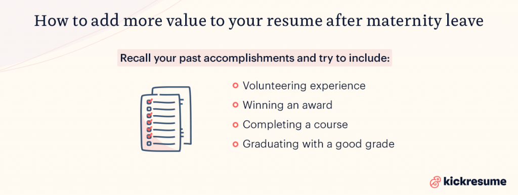 how to update your resume after maternity leave