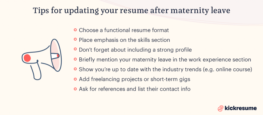how to update your resume after maternity leave