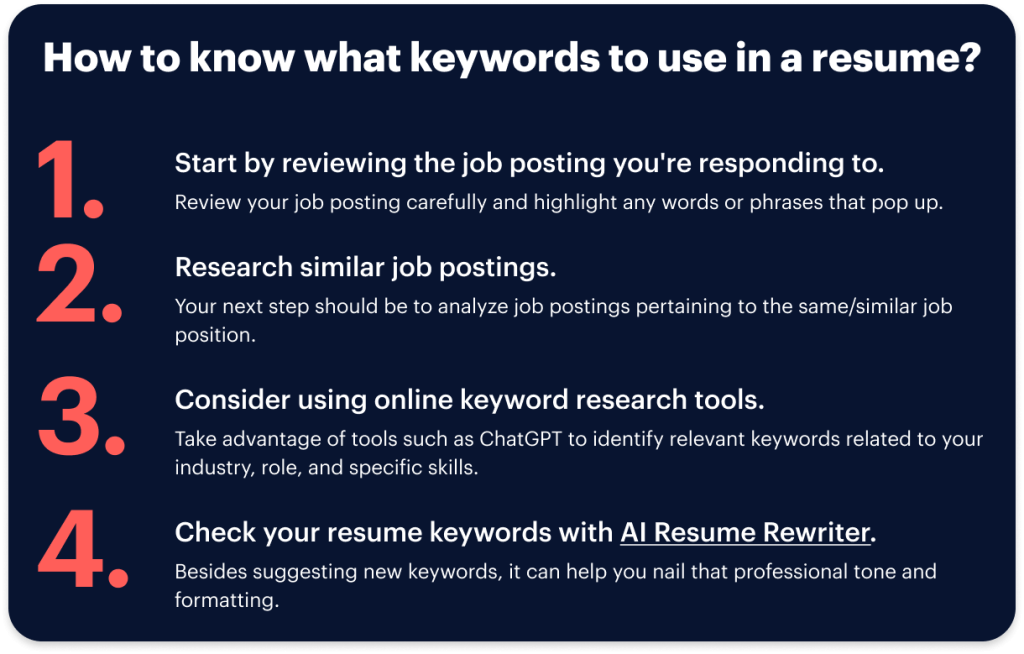 how to know what keywords to use in a resume