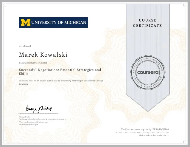 online course certificate example