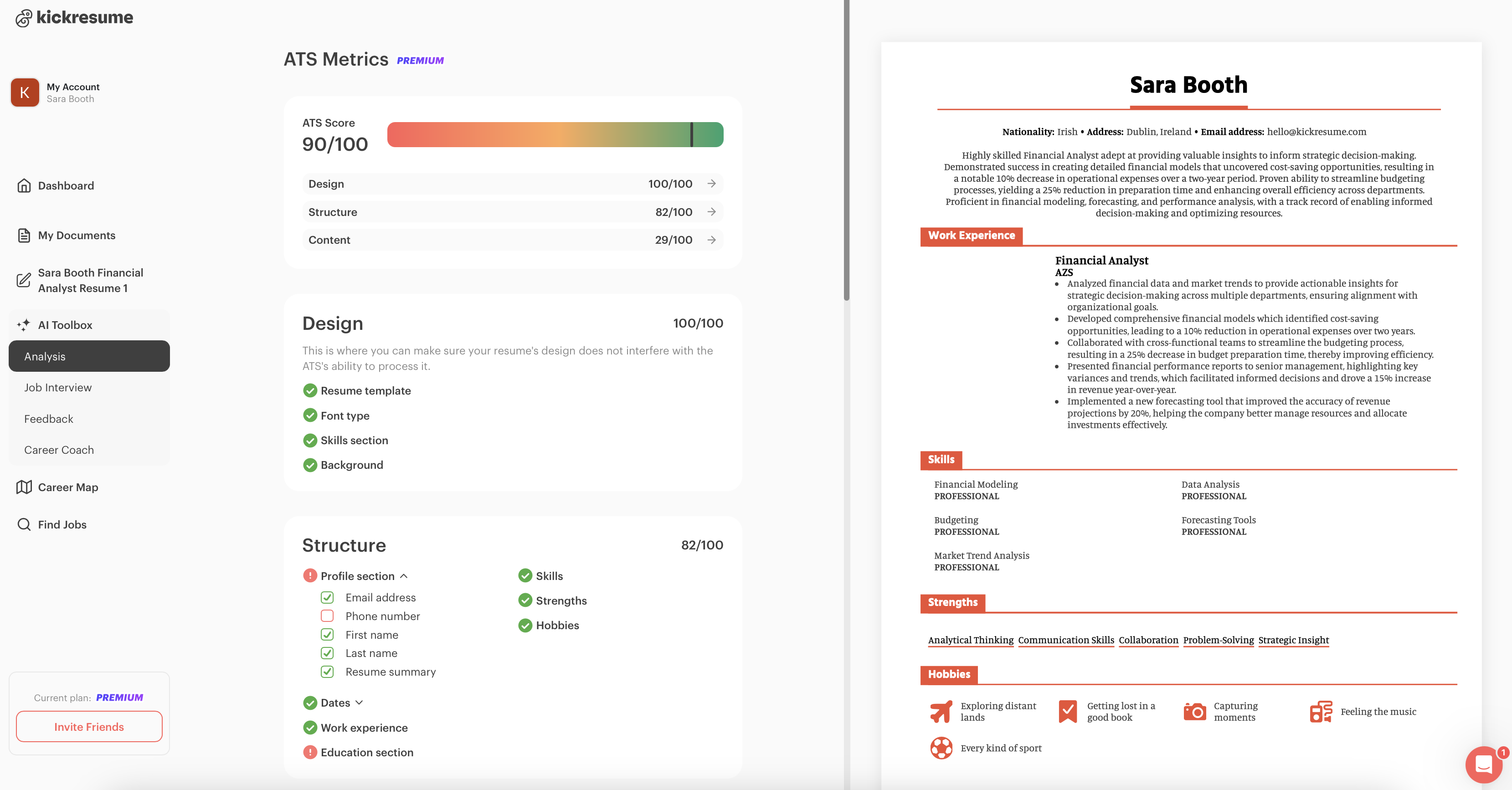 Kickresume ATS resume checker