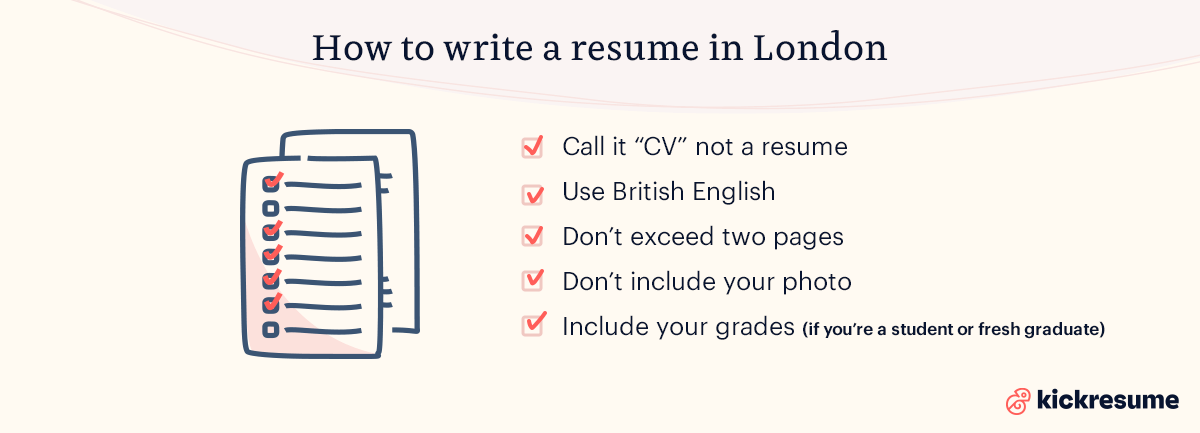 how to write a resume in london
