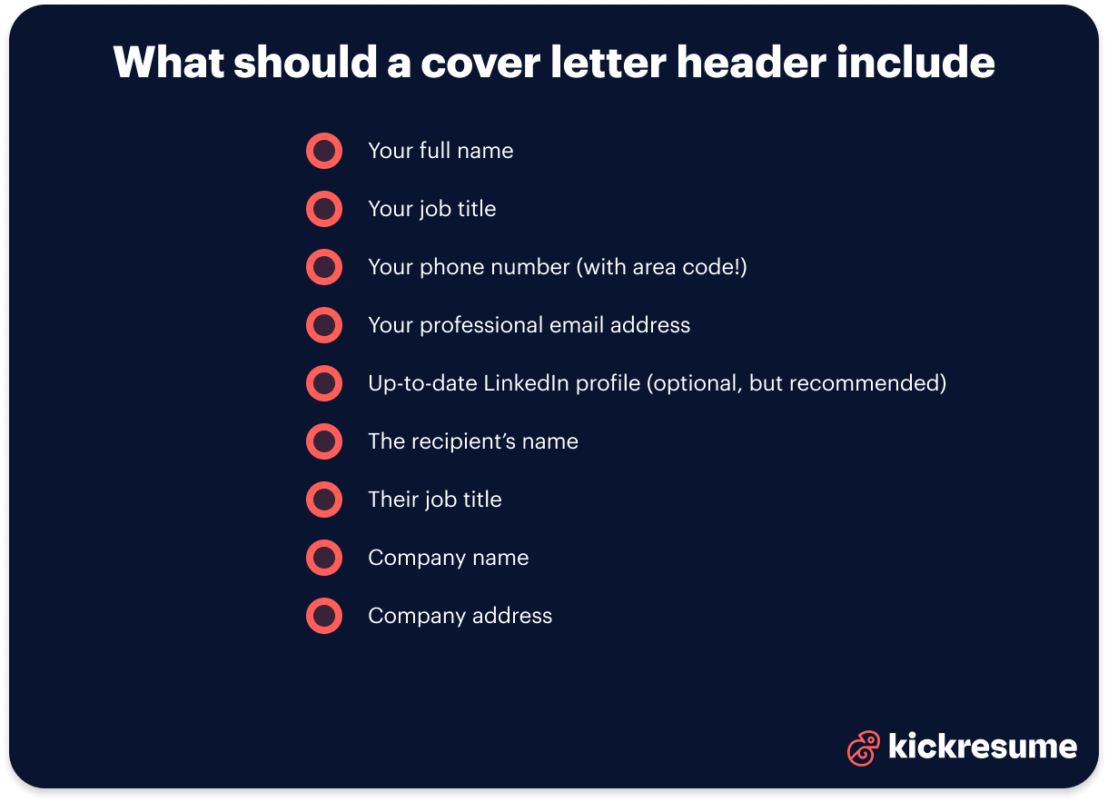 Restaurant manager cover letter_tips for a cover letter header