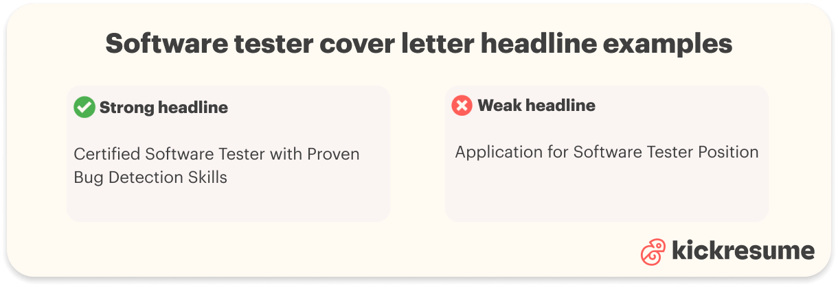 software tester headline examples