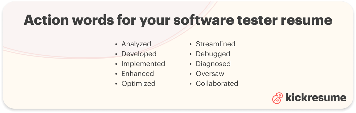 Software tester cover letter action words