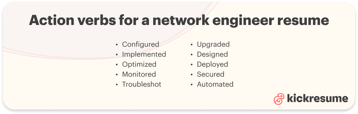 Network engineer resume_a list of action verbs to use