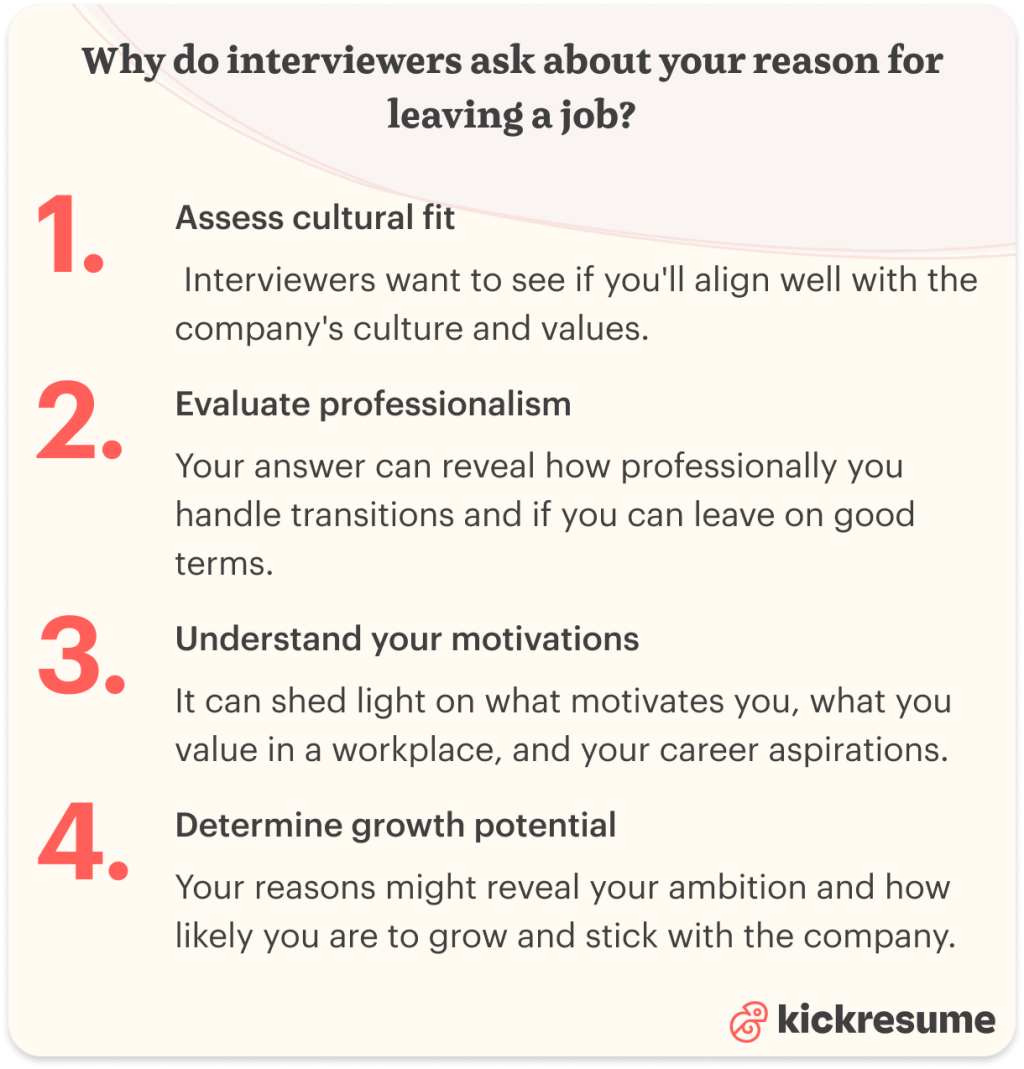 Why interviewers ask about your reason for leaving a job