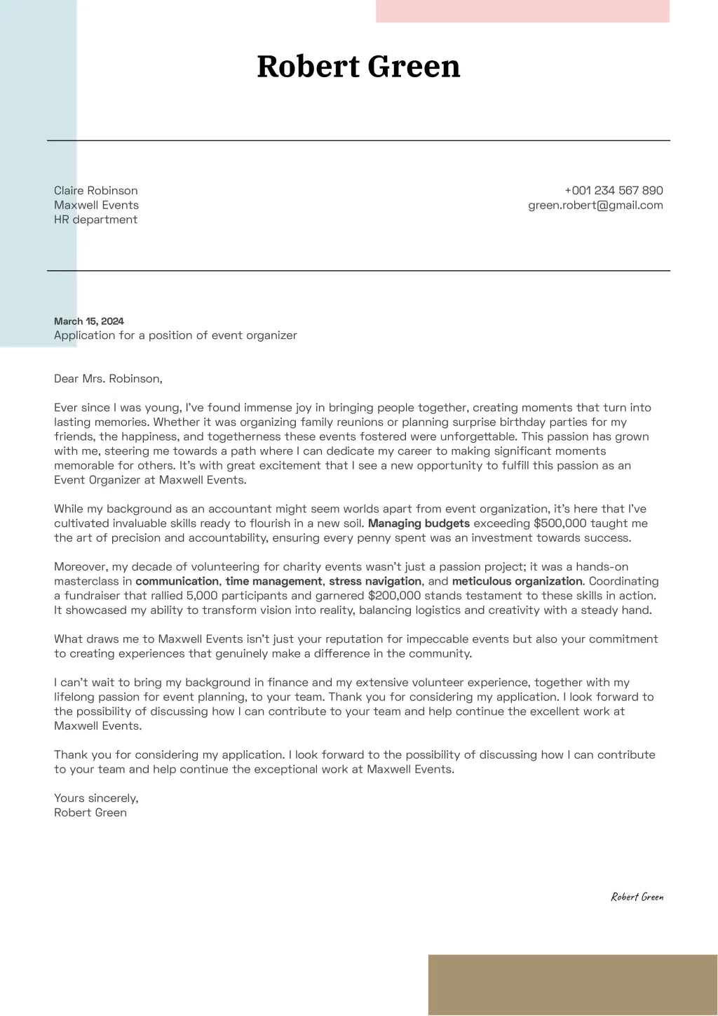 career change cover letter