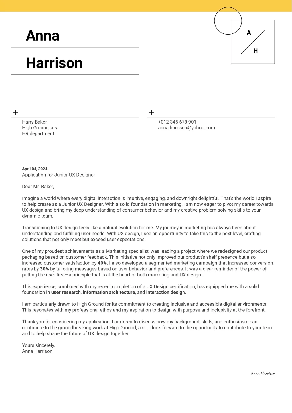 career change cover letter