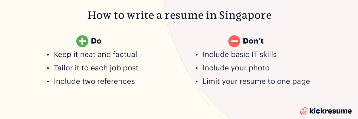 how to write a resume in Singapore