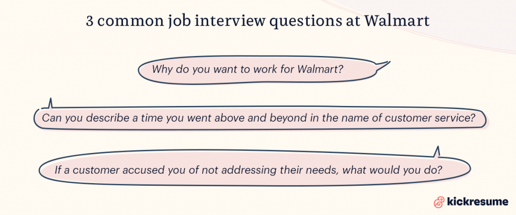 3 most common job interview questions at Walmart