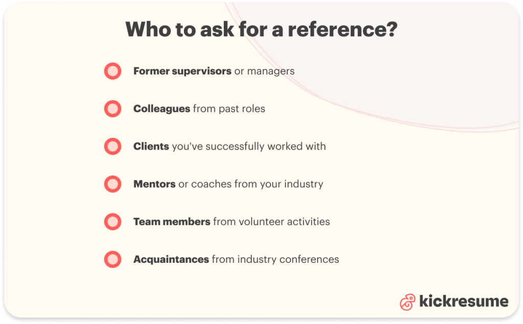 Who to ask for a reference