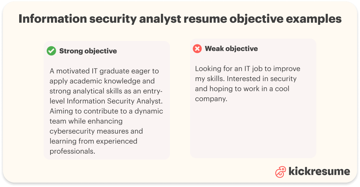 Information security analyst resume objective