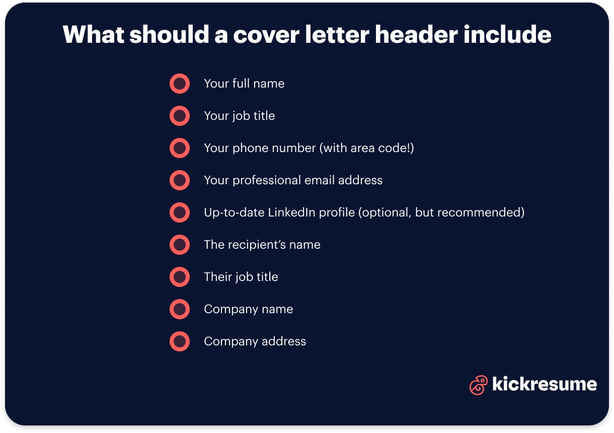 Physical therapist cover letter header components