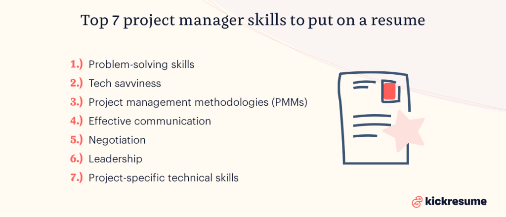 project manager skills to put on resume
