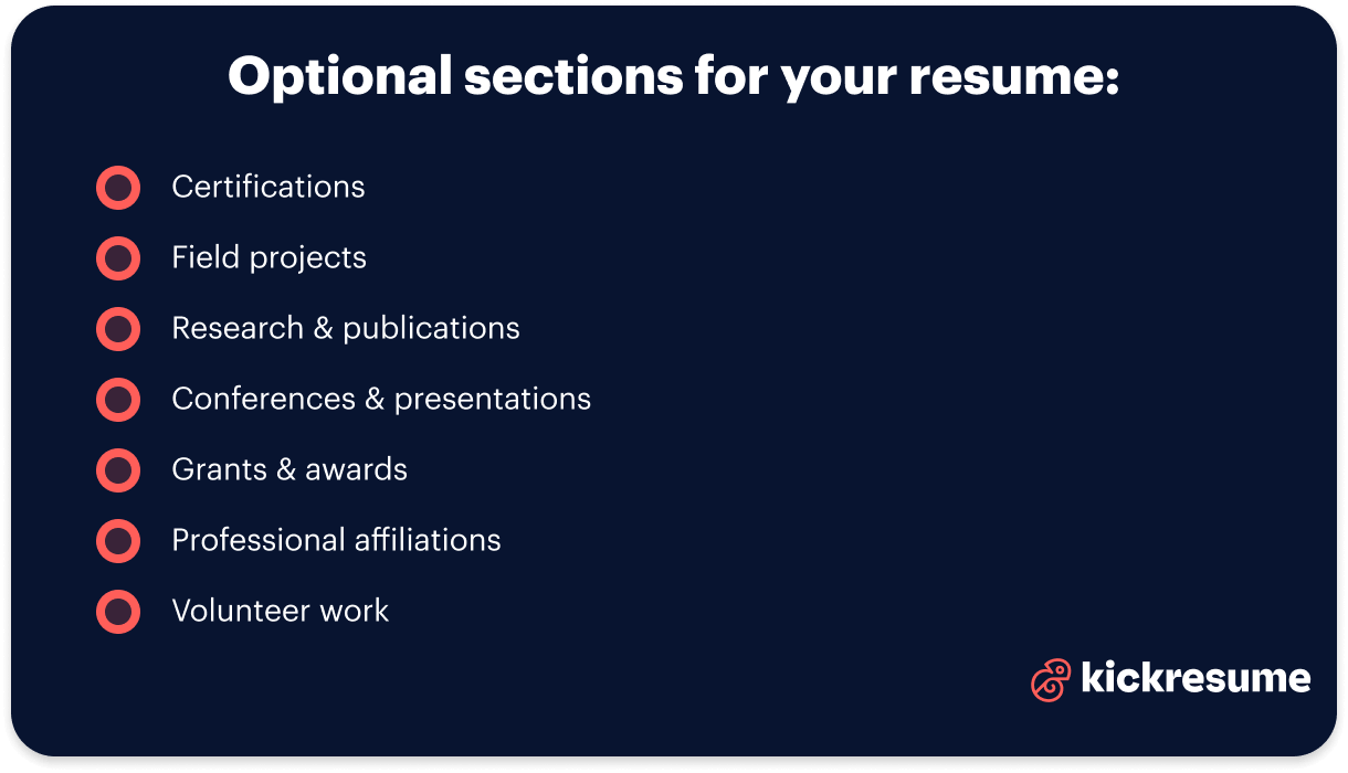 Nature scientist resume_ a list of optional sections