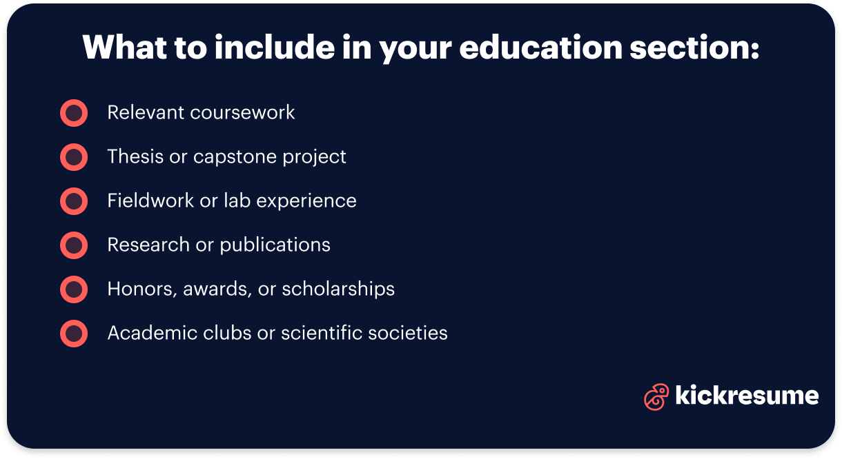 Nature scientist resume_what to include in the education section