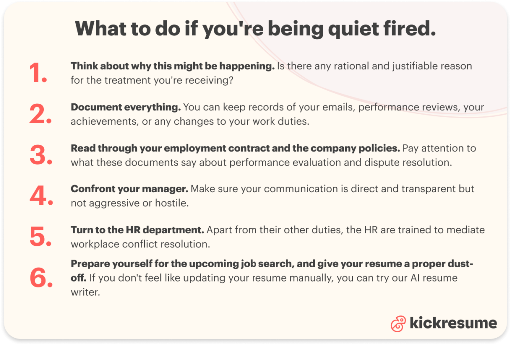 what to do if you're being quiet fired