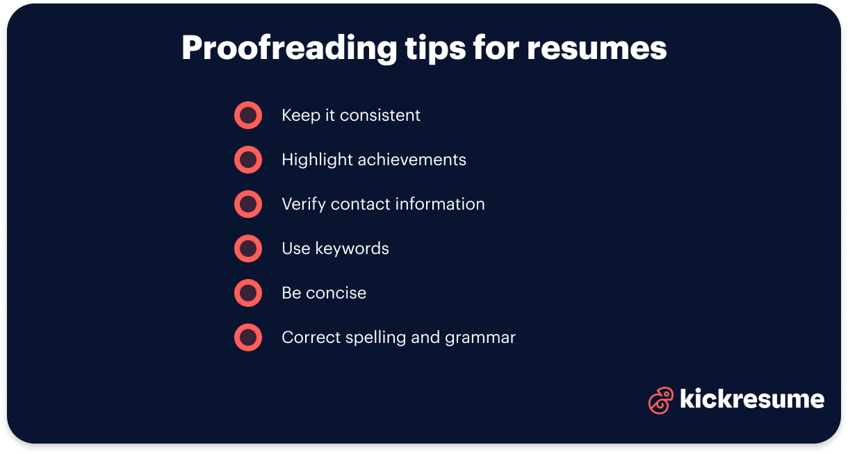 Proofreading tips for resumes