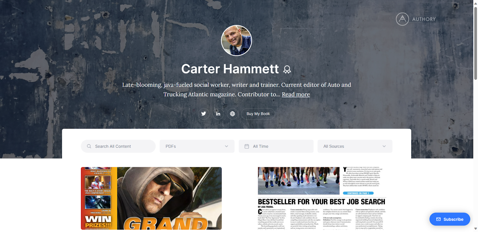 Carter Hammett career portfolio