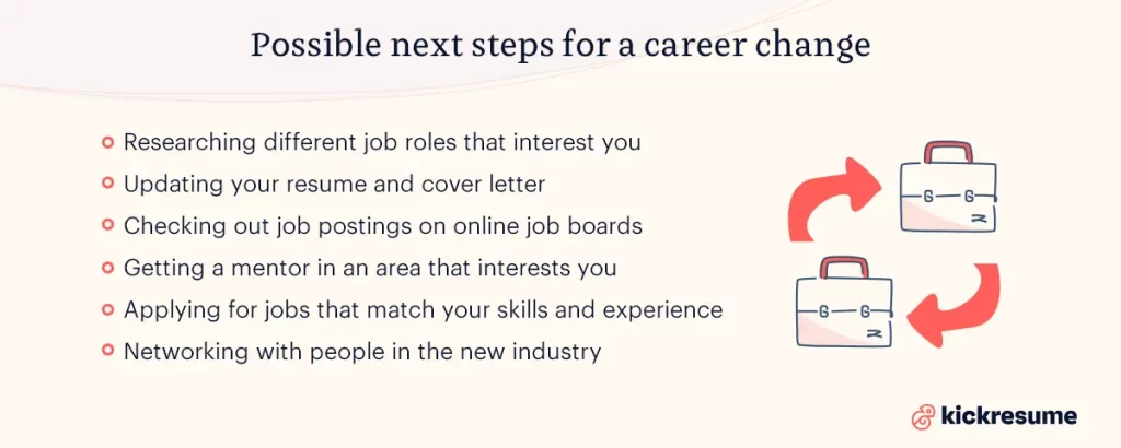 possible next steps for a career change