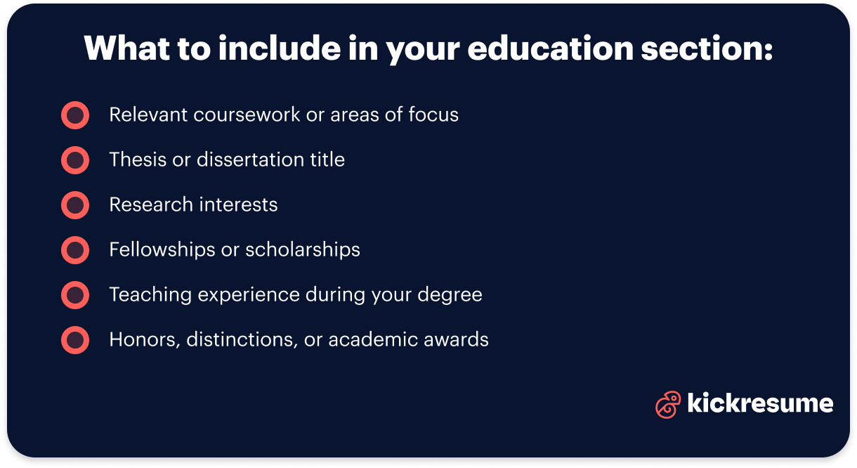 Professor resume_what to include in your education section