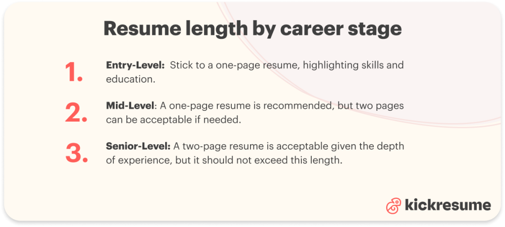 resume length by career stage