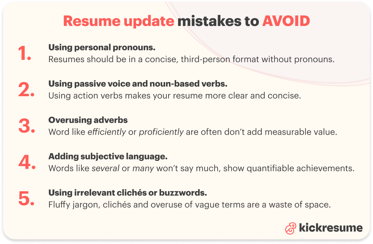 Resume update mistakes to avoid