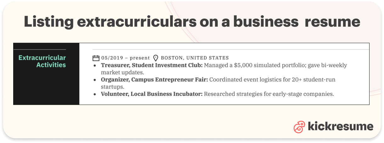 The Best Extracurricular Activities - Listing%20extracurriculars%20on%20a%20business%20resume 
