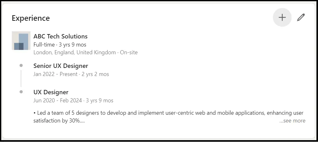 how to put promotion on a LinkedIn profile step seven