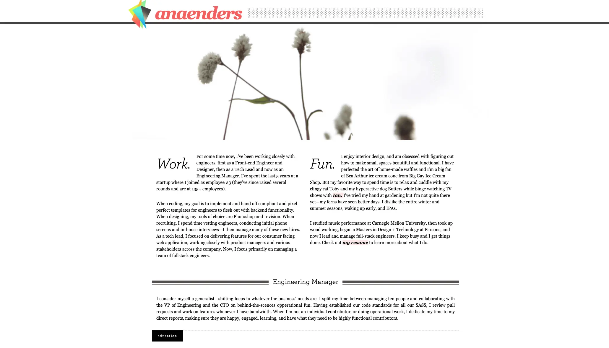 Engineering Manager's Personal Website