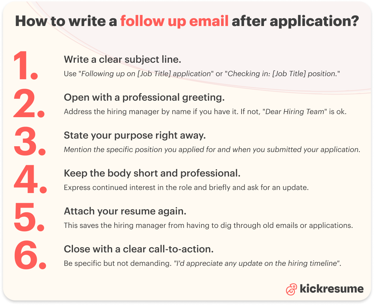 how to write a follow up email after application in 6 steps