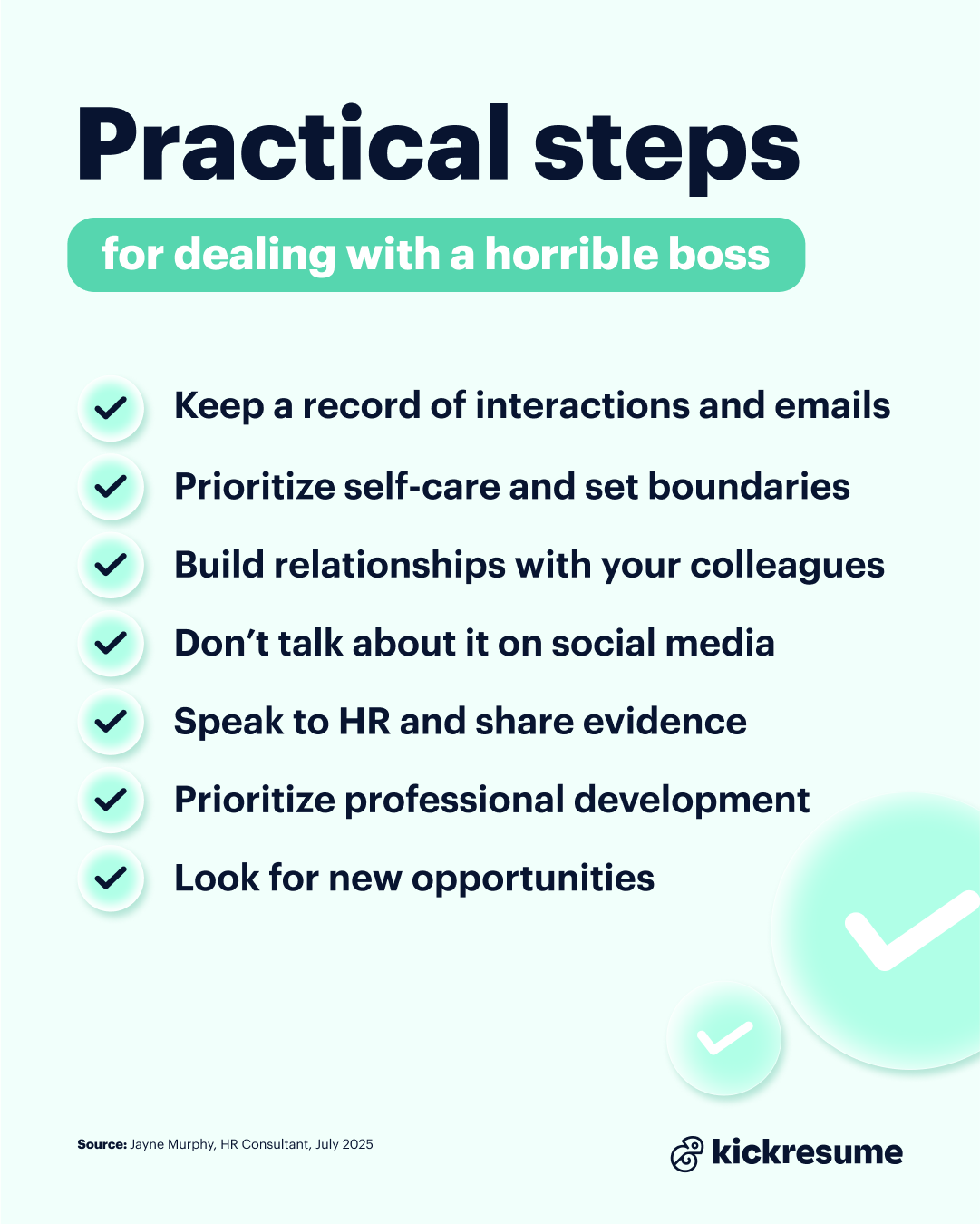 Dealing with a horrible boss tips